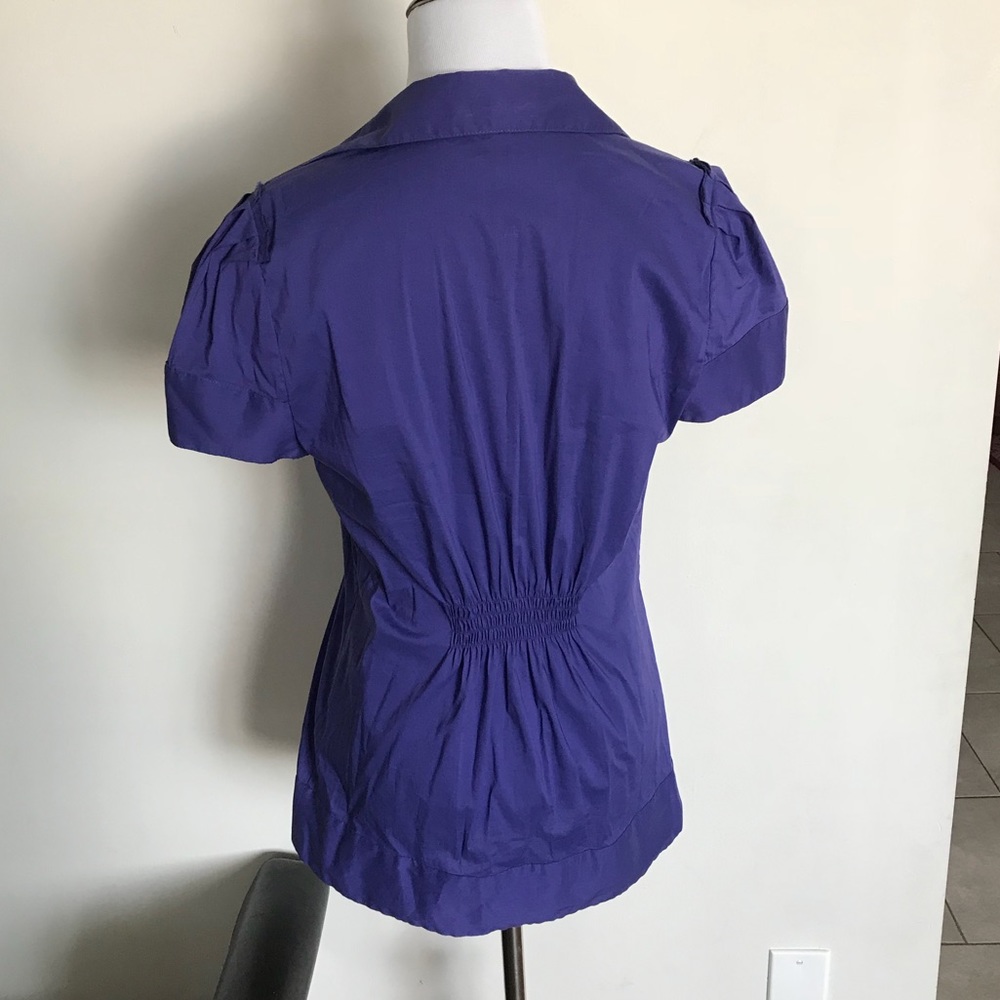 BCBGMaxAzria Deep V Pleated Blouse - Picture 7 of 7